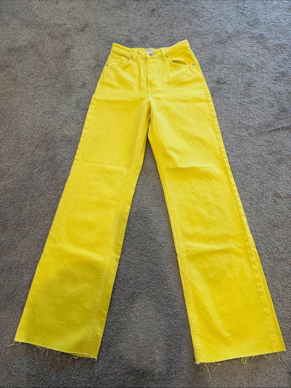 Zara Yellow Wide-Leg Jeans